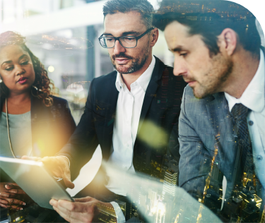 Business professionals collaborating